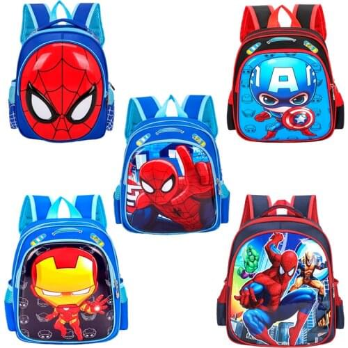 2021 New Disney Bag Marvel Avenger Spiderman Caption America Kids Bag Plush Backpacks Kids Disney School Bag Children Gift Toy