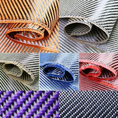 New Aramid Carbon Fiber Blended Fabric Cloth Red/Yellow/Blue/Green/Purple/Grey Black