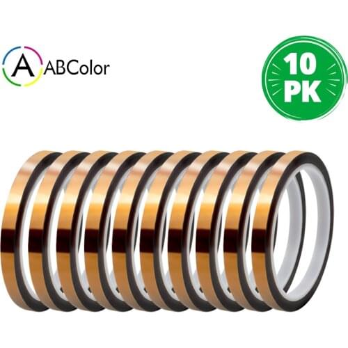 10PK 10mm Polyimide Tape For Kapton Tape BGA High Temperature Heat Resistant Tape Gold Adhesive Tape for 3D Printing Protection