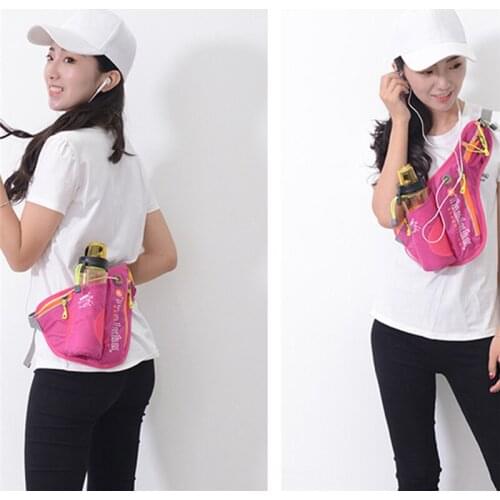 Running Waist Bags With Bottle Holder Reflective Outdoor Sports Fanny Pack Camping Hiking Fishing Waist Pack Bags