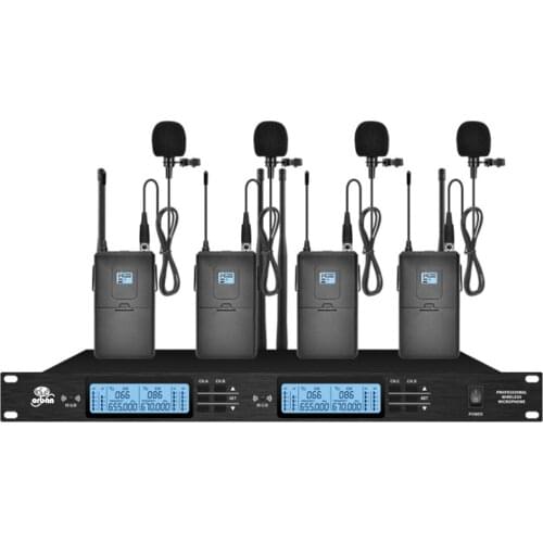 Professional UHF wireless microphone system lavalier microphone for church school stage performance wireless microphone