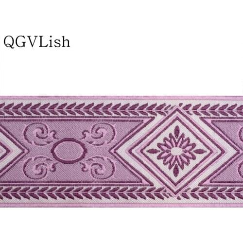 QGVLish 25M/lot 8cm Wide Jacquard Lace Ribbon Belt Curtain Lace Trims Webbing DIY Valance Sofa Cushion Decor Curtain Accessories