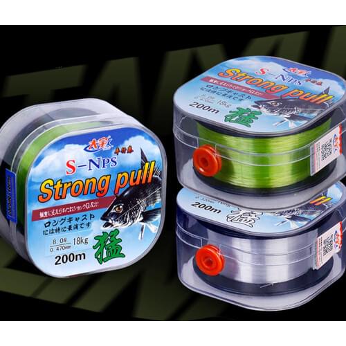 200m Fishing Line 0.4-10 Monofilament Nylon Sinking High Abrasion Resistance Stretchable Strong Pull Fishing Accessories X396G