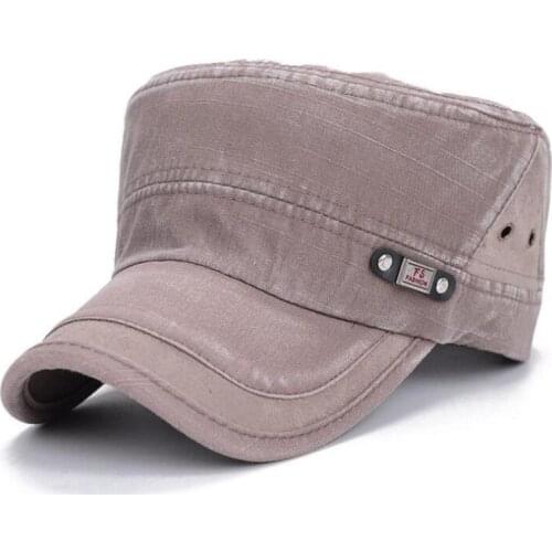 Seioum fashion Vintage Hats Cotton Unisex Men Women Flat Top Cap Solid Color Summer Autumn Spring Visor Hat