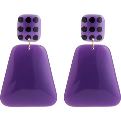 Korean Plate Acetic Acid Plate Geometric Earrings Exaggerated Multi - Color Personality Earrings Jewelry