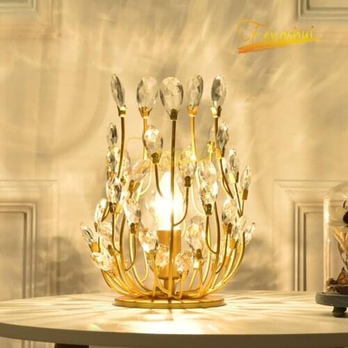 Modern LED Crystal Table Lamp Nordic Luxury Table Lights Lighting Living Room Bedroom Bedside Creative Flower Branch Decor Lamps