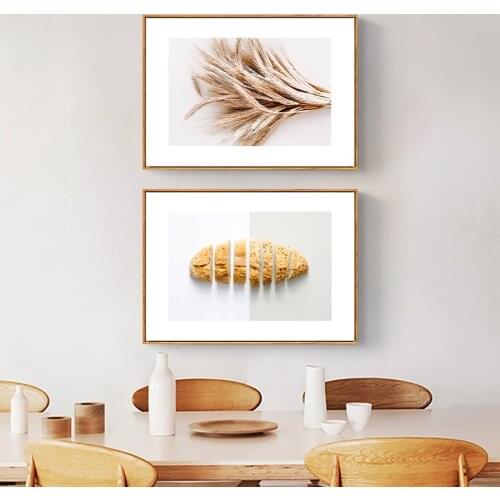 Modern Simple Bread Wheat Bake Canvas Painting Poster Wall Art Prints Picture For Bakery Kitchen Living Room Home Decoration