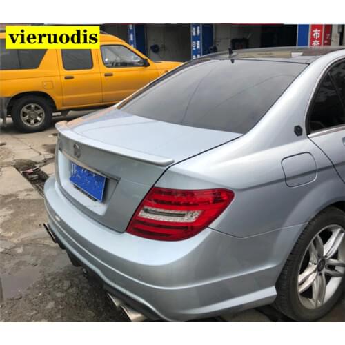For Benz W204 Spoiler ABS Material Car Rear Wing Primer Color Rear Spoiler For Benz W204 C180 C200 C260 C280 C300 C74 Spoiler