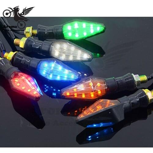 5 colors available colorful lighting double lens red green yellow white blue moto indicator LED motorcycle turn signal light