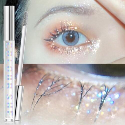 Diamond Shiny Mascara Waterproof Curling Volume Lash Extension Makeup Quick Dry Glitter Mascara for Eyelashes Cosmetics