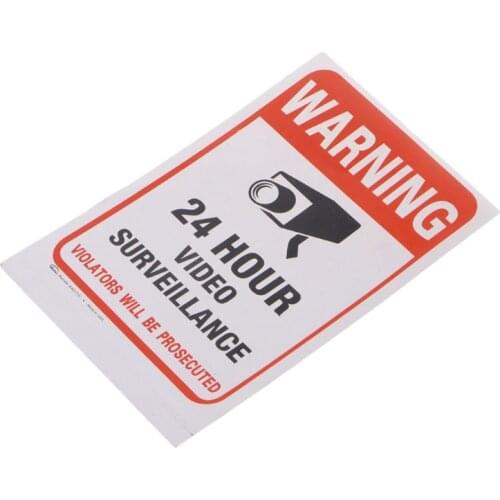 10pcs/lot Waterproof PVC CCTV Video Surveillance Security Sticker Warning SignsW91A
