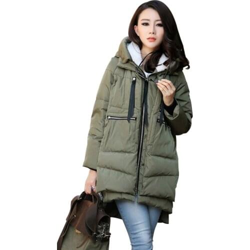 Fad Winter Cotton Coat Women Plus Size Thick Warm Parka Plus Size 5XL Zipper Big Pocket Army Green Jacket Hooded Padded Abrigos