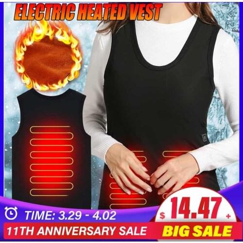 Men Women Outdoor Electric Heating Seven Zone Intelligent Heating Vest Jacket with Cashmere inside Waistcoat For Sports Hiking