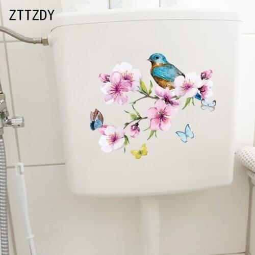 ZTTZDY 23.6×19.5CM Classical Art Flower Branch Toilet WC Decoration Home Bedroom Wall Stickers T2-1387