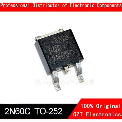 10pcs/lot 2N60C FQD2N60C TO-252 N-Channel QFET MOSFET