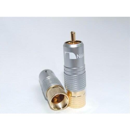 2pcs NAKAMICHI RCA Plug Locking solder plug connector Gold Plated black and white