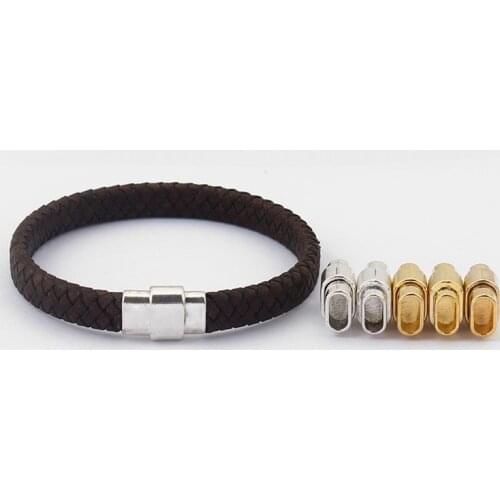 3sets Charms Strong Magnetic Clasp For 10*4mm Flat Leather Cord Diy Bracelet Jewelry Making Accessories