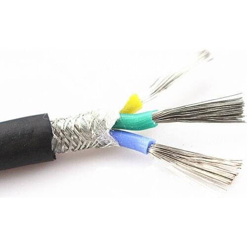 3-core shielded soft silicone cable Heat-resistant 200° cable 22AWG 20AWG 18AWG 17AWG 15AWG