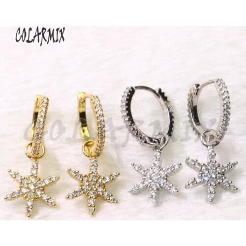 4Pairs start zircon earrings tiny star earrings Gift for lady Crystal earrings wholesale earring 50809