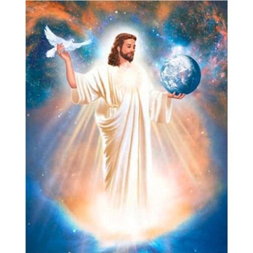5D DIY Diamond Painting Cross Stitch Religion Rhinestone Crystal Needlework Diamond Embroidery Jesus Full Diamond Decorative