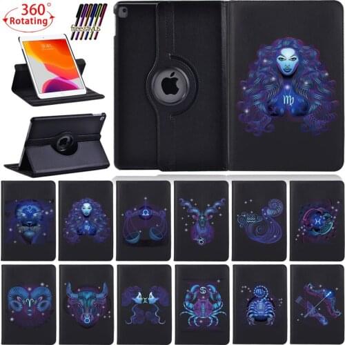 360 Rotating Tablet Case for Apple IPad 5th Gen/6th Gen/7th Gen/8th Gen/IPad 2/3/4/ IPad Mini 4/5 Leather Protective Case+Stylus
