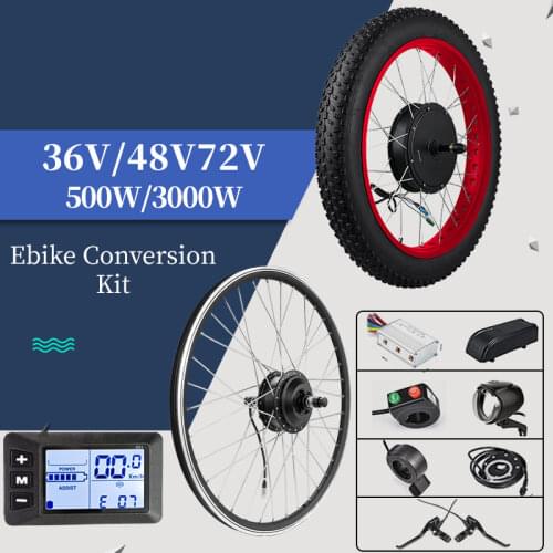 YIYI Fat Bike 72V 3000W Electric Motor Hub Ebike Kit Electric Conversion Kit 26inch With Display G51 Controller 350w