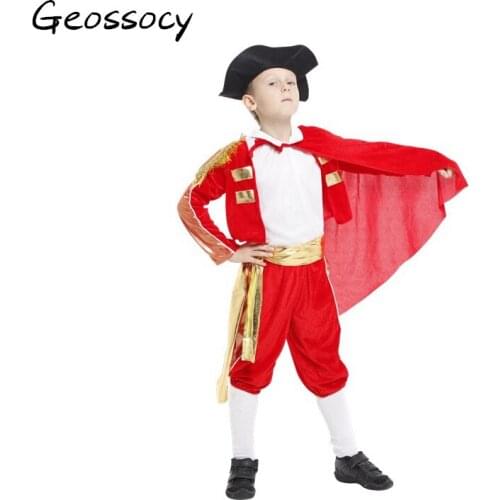 Carnival Halloween Costumes Kids Children Spanish Matador Cosplay Spain Bullfighter Costume for Boy Boys