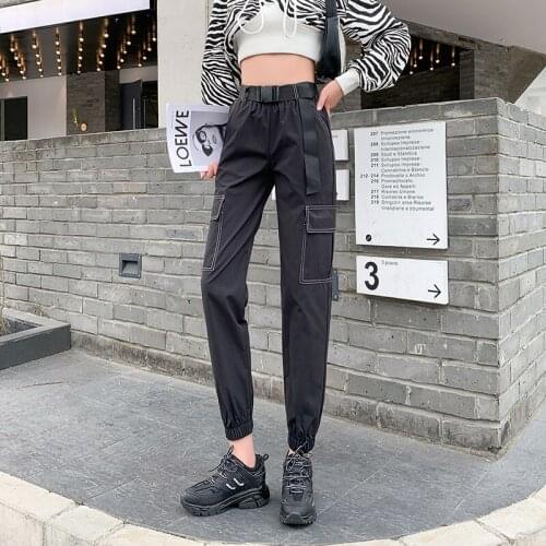 Black Overalls Womens Summer Thin Casual Loose 2021 New Sports High Waist Harlan Carrot Pants