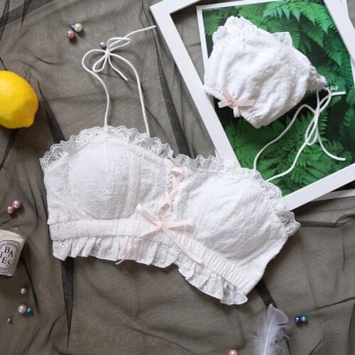 Lace Sexy Push-up Bra and Panty Sets Comfortable Brassiere Embroidery Cotton Lingerie SetWomens Underwear Set