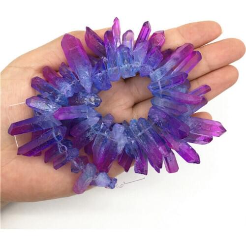 Beautiful Rose and Blue Titanium Aura Lemurian Quartz Crystal Point Healing Stone Decor Natural Quartz Crystals