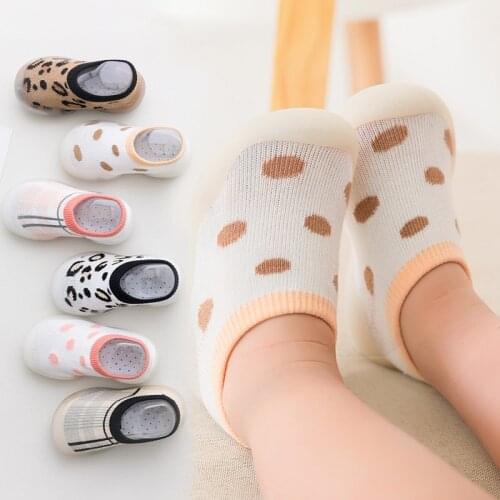 Kids Baby Socks For Toddlers Boy Girl Newborns Anti-slip Crib Shoes Children Stitch Foot Sock Infant Girls Ankle Slipper Summer