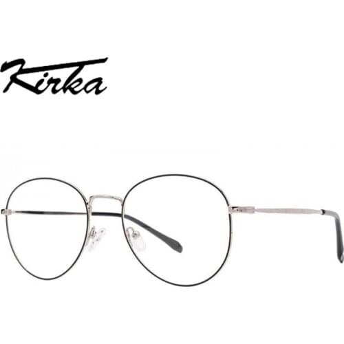 Kirka Optical Metal Glasses Frame Women Retro Clear Myopia Prescription Eyewear Cat Eye Designer Eyeglasses Frame Unique Hinge