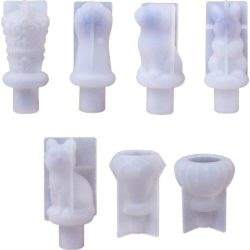 Diy Crystal Epoxy Wine Bottle Stopper Mold Crown Cat Cat Claw Rabbit Diamond Jewelry Silicone Mold Suitable for Men A5KE