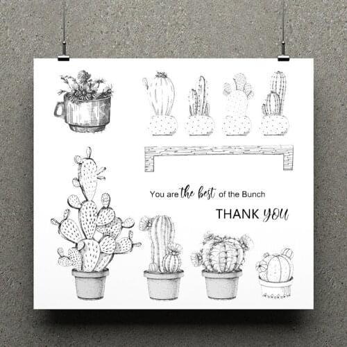 ZhuoAng Succulent Green Plants Clear Stamp for Scrapbooking Rubber Stamp Seal Paper Craft Clear Stamps Card Making