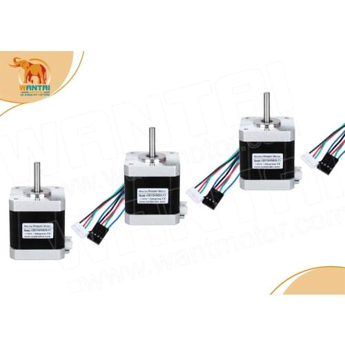 USA &SALE! Wantai 3PCs Nema 17 Stepper Motor 42BYGHW609-X1 4000g-cm 40mm 1.7A with single flat shaft, Connectors 1000MM Leads
