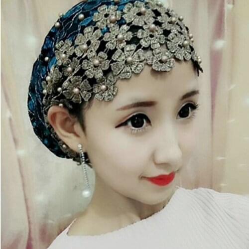 Embroidery Beading Turban Caps For Women Lace Muslim Headscarf Bonnet Femme Musulman inner Hijab Cap Breathable Islamic Headwrap