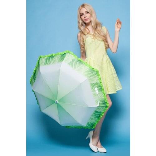 Hirigin Funny Three Fold Vegetable Umbrella Sunny Rain Travel Parasol Super Light Portable Fashion Street 3D Funny Sun Umbrella