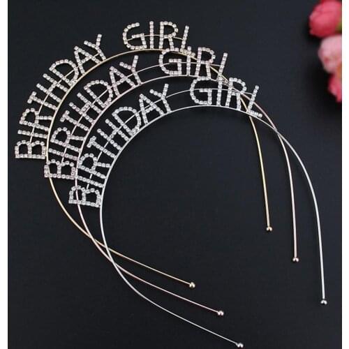 1Pc Metal Rhinestone Inlaid Headband for Girls Hair Hoop Birthday Crown Hat Party Decorations roczek anniversaire princesse