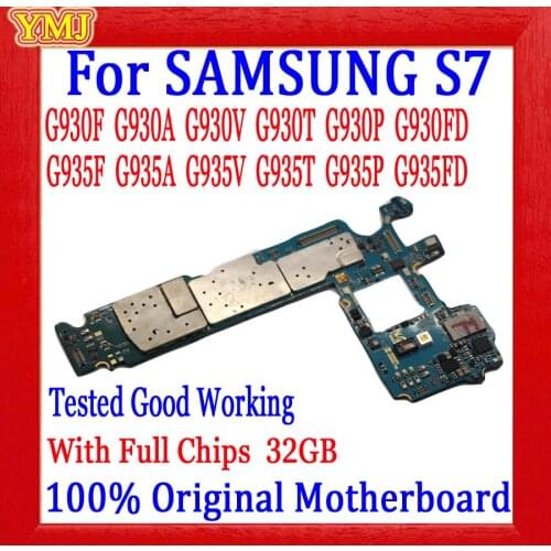 For Samsung S7 G935F G935FD G930FD G930F G930V Motherboard 100% Original Unlocked With Full Chips Logic Board