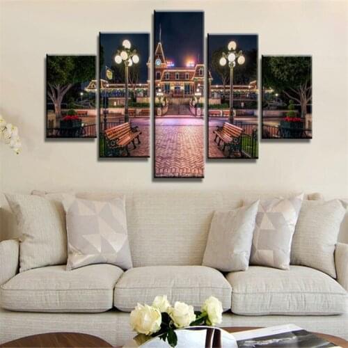 2017 Unframed 5 panels Night View Art Picture Print On Canvas Painting Wall Picture For Home Decor
