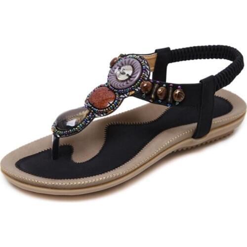 2021 New Summer Light Comfortable Spell Colors Beaded Fashion Sandals Flat Shoes Shoes Size 35-42 Casual Shoes Woman Sandals