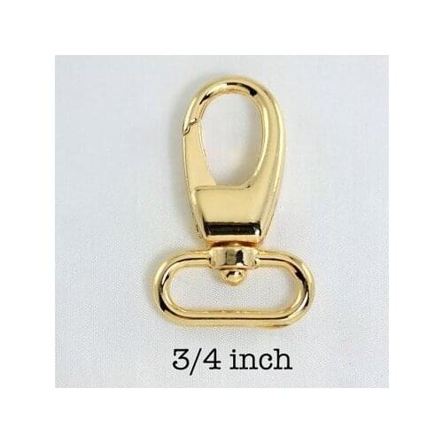 3/4 inch (20mm) inside wide Gold Lobster Swivel Clasps Zinc Alloy Snap Hook 50Pcs/lot