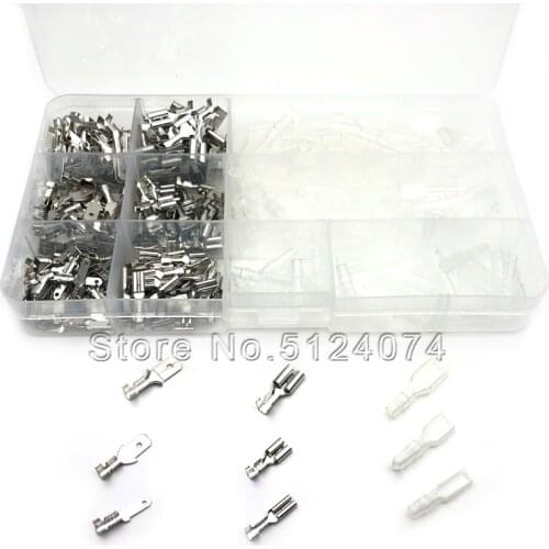 315pcs/lot 105stes/box 6.3/4.8/2.8MM insert spring+insert+sheath connecting cold-pressed terminal male female connector plug-in