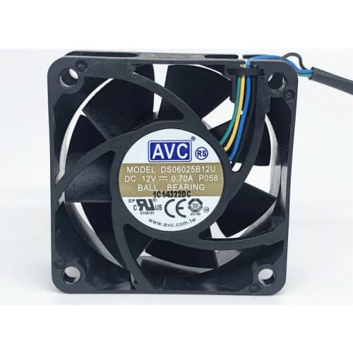 5PCS AVC DS06025B12U 12V 0.7A 6025 60MM 60x60x25MM CPU fan computer case Cooling fan with 4pin PWM