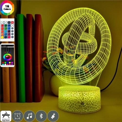 Abstract Geometric Model Night Light LED Acrylic USB 3D Desk Lamp App Control Nightlight Room Party Hotel Atmosphere Decoration