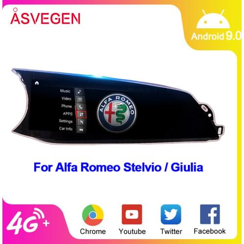 10.25 inch Android 10 Car Multimedia Video Stereo Player For Alfa Romeo Stelvio / Giulia Ram 4G+ 64G With GPS Navigation Stereo