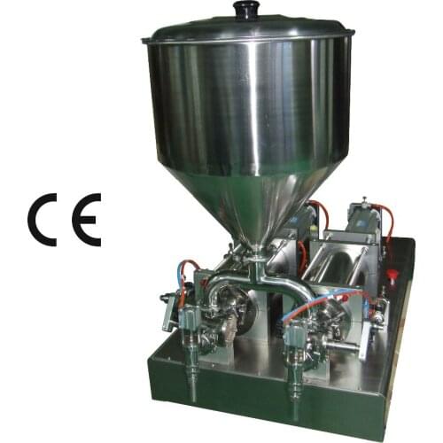 Free Shipping) Pneumatic double-head Paste Filling Machine (500-5000m) (two-head filler for cream, jam , sauce, grease)