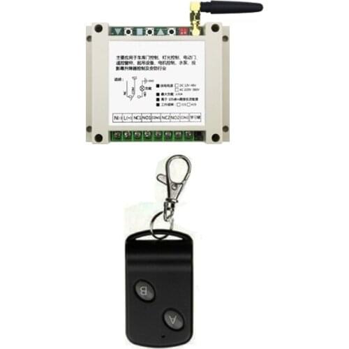 DC12V 24V 36V 48V 10A 2CH RF Wireless Remote Control Switch Transmitter with Two-button Receiver for Appliances Gate Garage Door