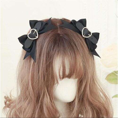Lolita Blue Lace HairpinTrim Bow Hairband Hat Side Clip Headdress KC Hair Hoop Hair Accessories B1858