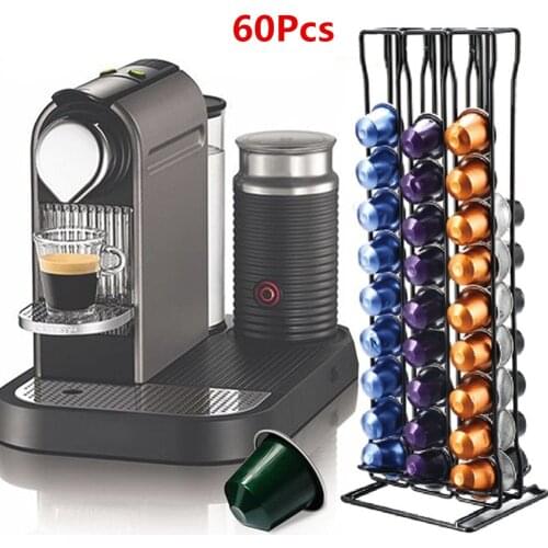 Coffee Capsule Holder for 60 Nespresso Capsules Storage Metal Tower Stand Capsule Storage Pod Holder Practical Coffee Pod Holder